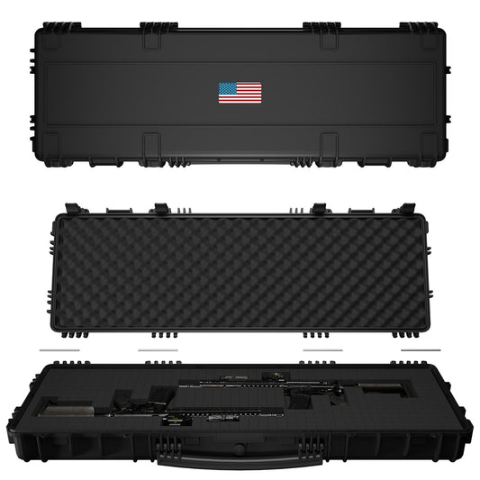 Abnehmbarer 47-Zoll-Gewehrkoffer aus Hartkunststoff, wasserdicht und stoßfest mit Schaumstoff