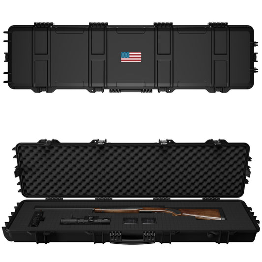 53" Taktischer Hartschalen-Gewehrkoffer, wasserdicht und stoßfest mit Schaumstoff