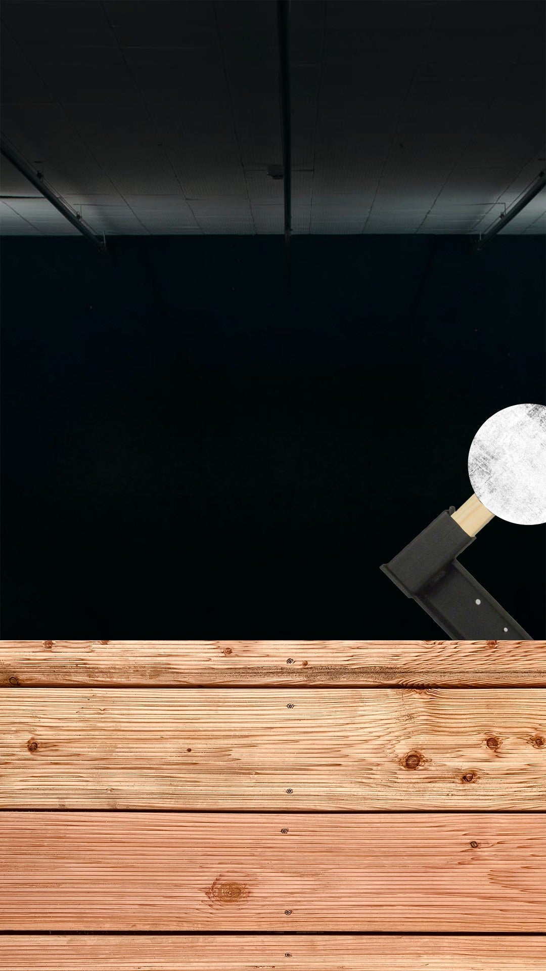 Swinging steel plate rack target in motion